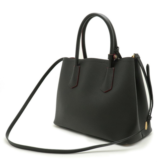 Prada Black Bag 2WAY Shoulder Leather Nero Embossed - Picture 1 of 9